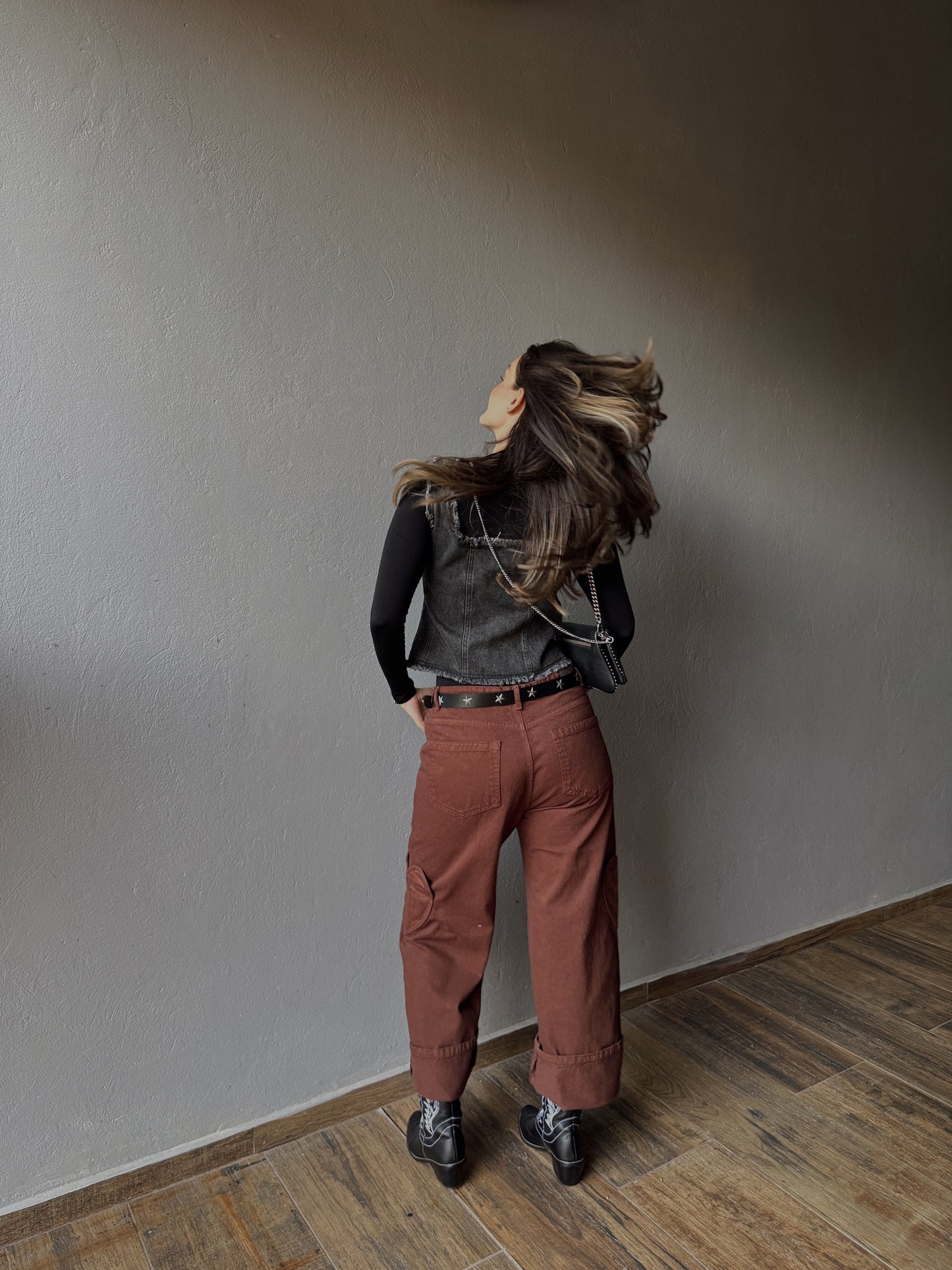 Heart Pocket Pants- Chocolate