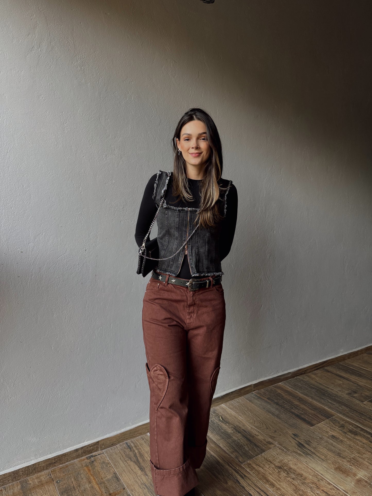 Heart Pocket Pants- Chocolate