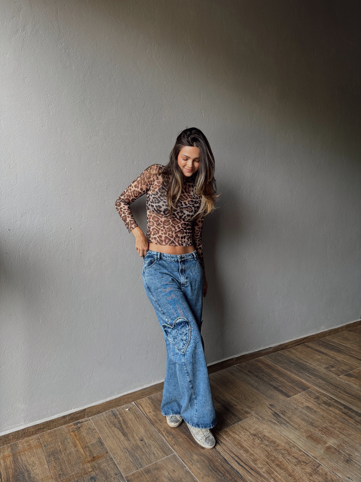 Heart Pocket Blue Jeans