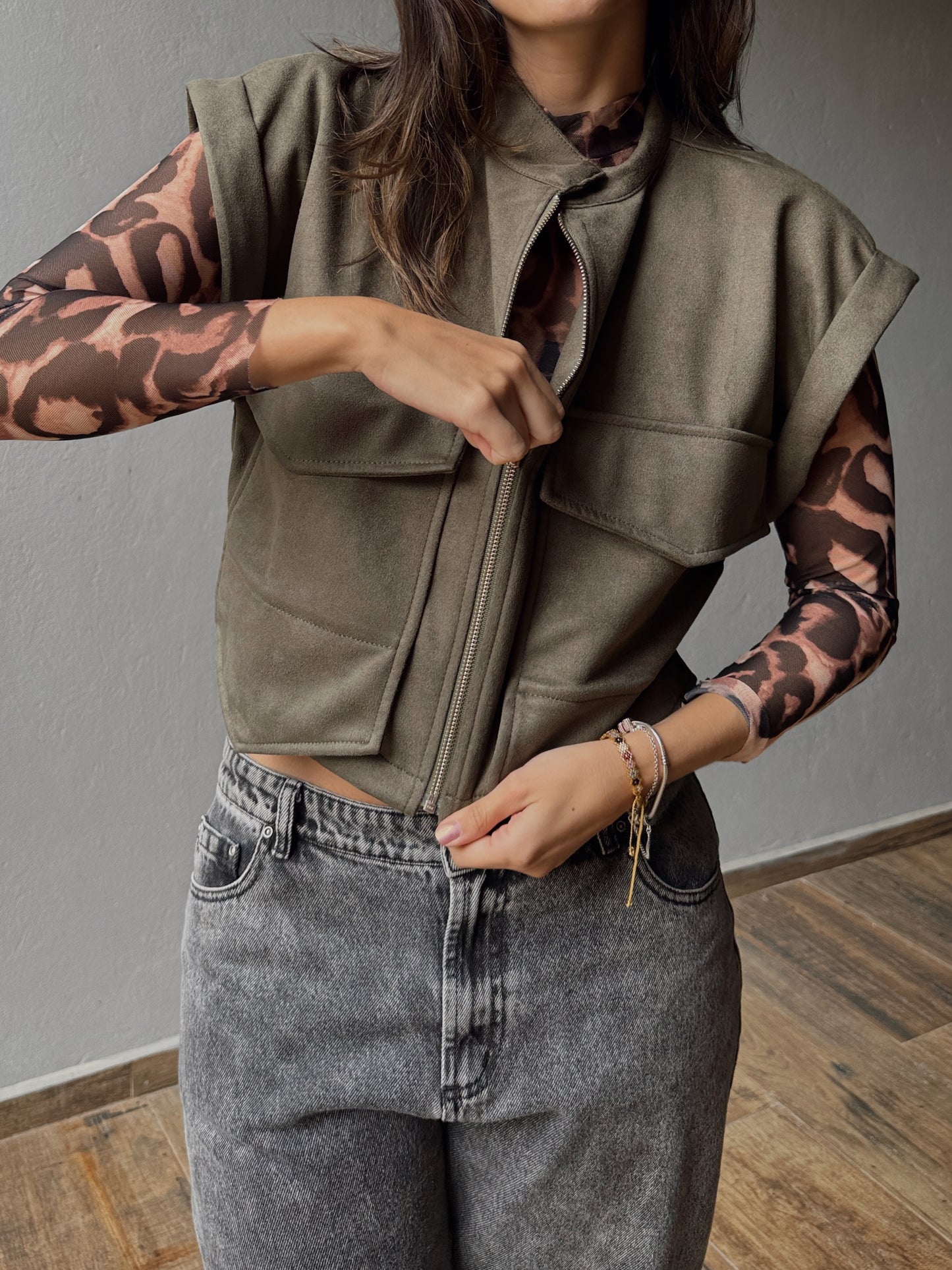 Dusty Green Pocket Vest