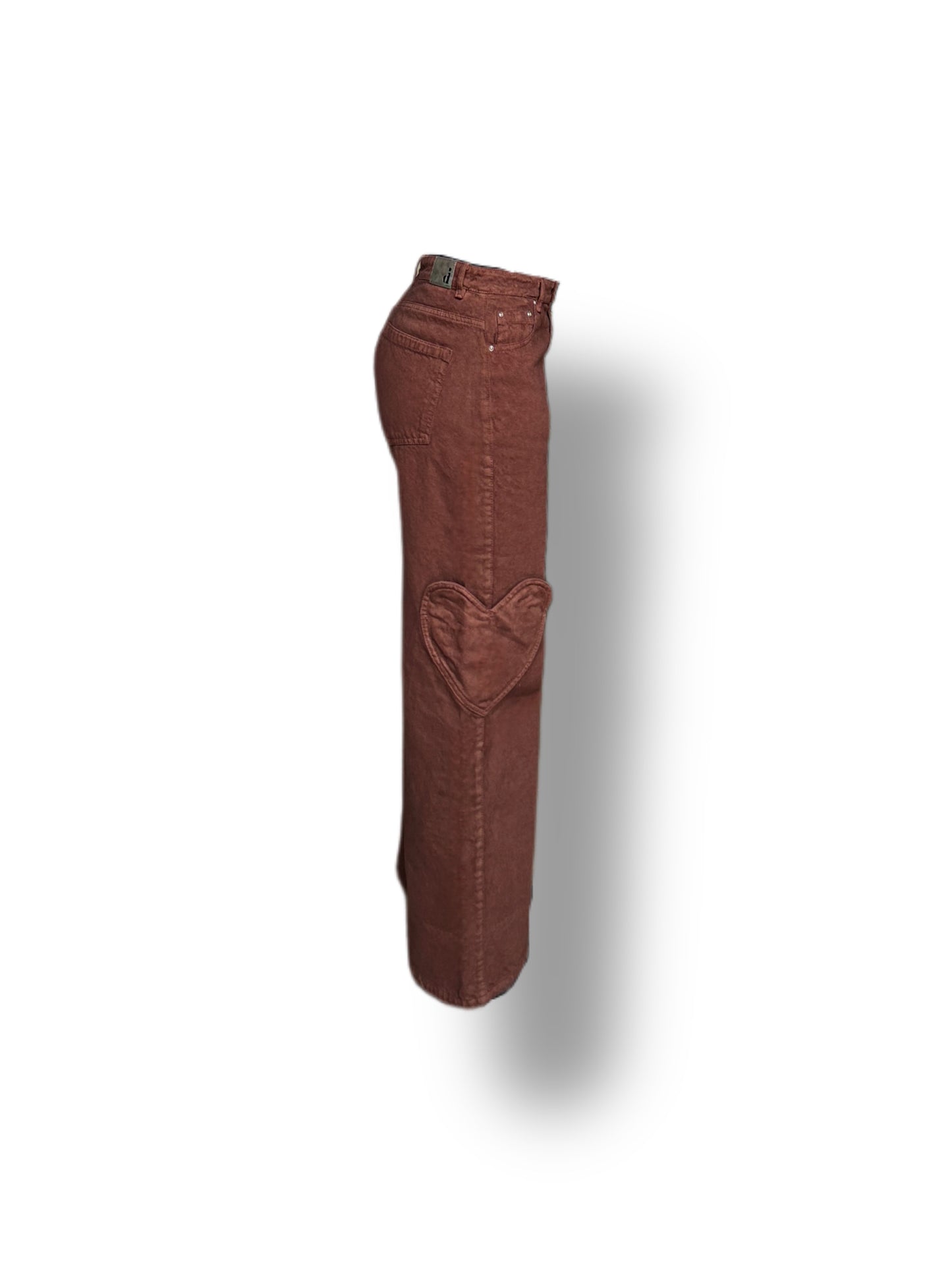 Heart Pocket Pants- Chocolate