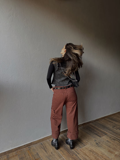 Heart Pocket Pants- Chocolate