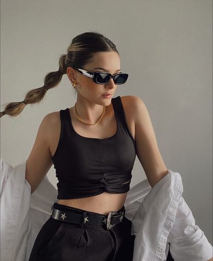 Crop Top Nudro- Wild Black