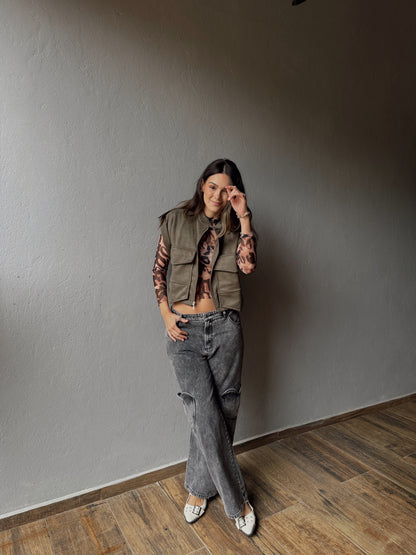 Dusty Green Pocket Vest