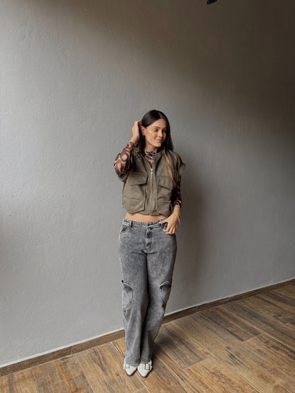 Dusty Green Pocket Vest