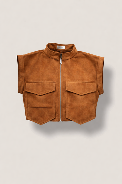 Mocha Mousse Pocket Vest