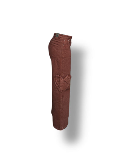 Heart Pocket Pants- Chocolate