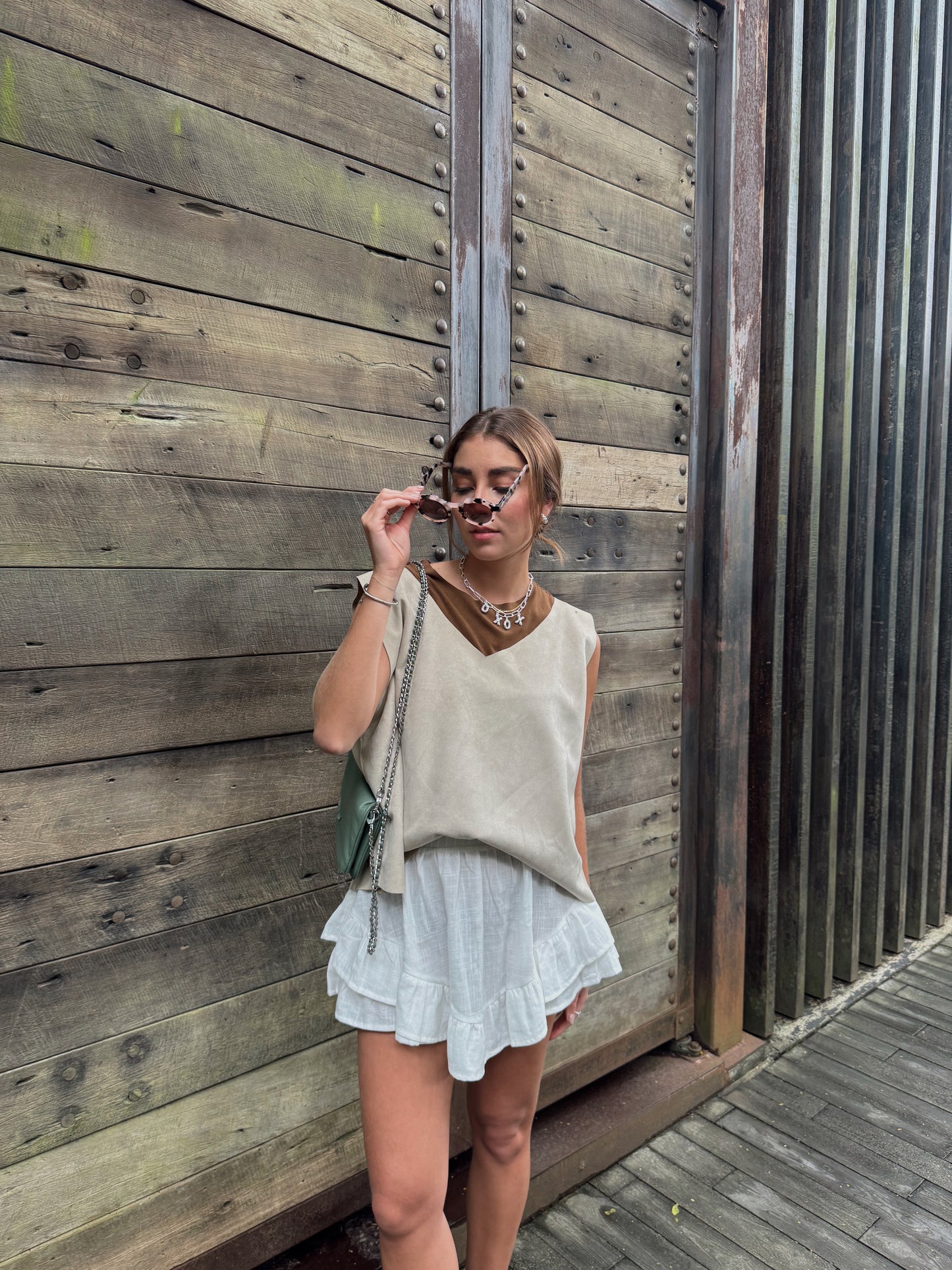 Linen Ruffle Skirt