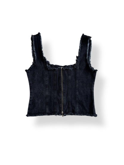 Denim Corset- Wild Black