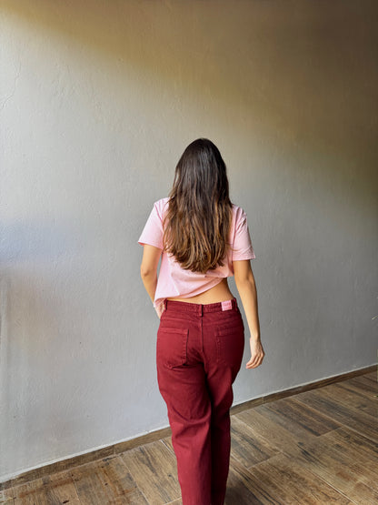 Burgundy Tie Jeans