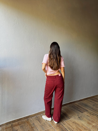 Burgundy Tie Jeans