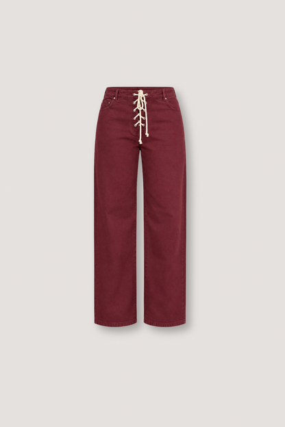 Burgundy Tie Jeans