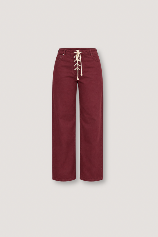 Burgundy Tie Jeans