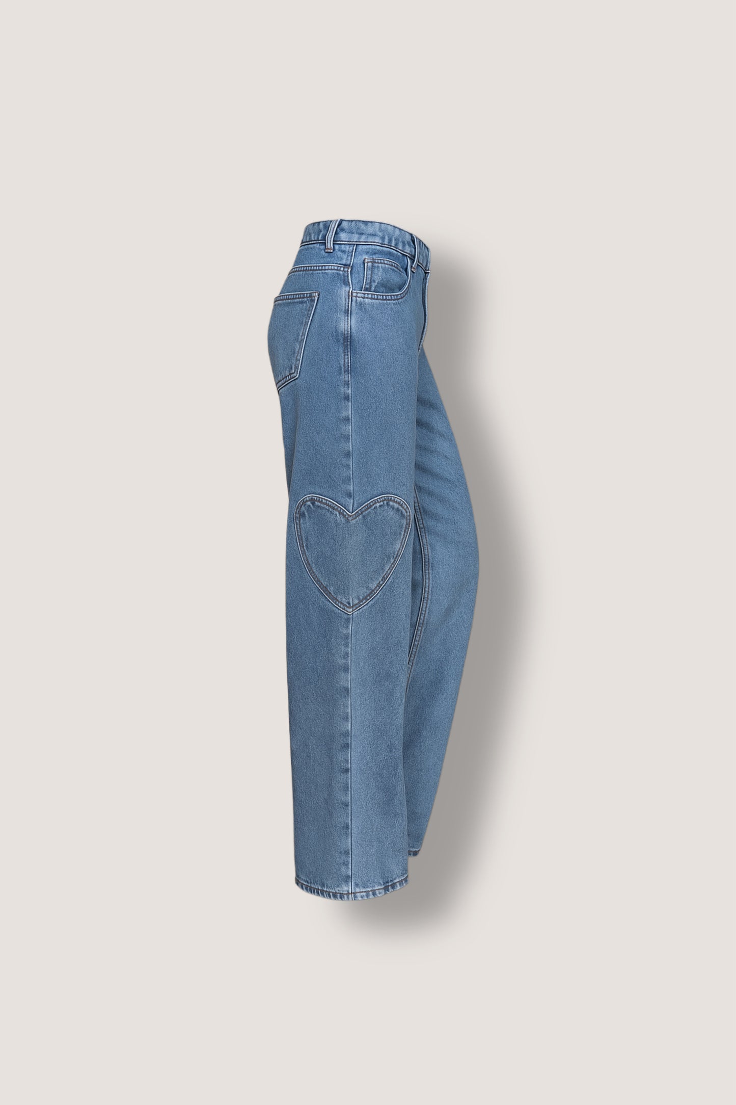 Heart Pocket Blue Jeans